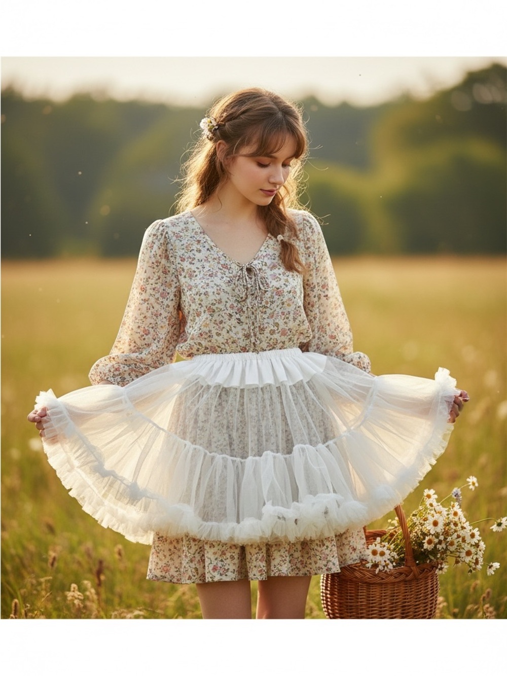Cottagecore White Tutu Petticoat